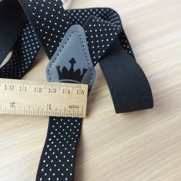 Suspender Boy Black Clip On Y Back Polka Dots Adjustable Stretch LITTLEST PRINCE - Picture 5 of 8